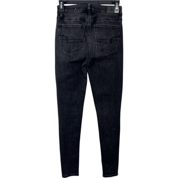 American Eagle Studded Trim Hi-Rise black Jegging Size 2 - Picture 5 of 10
